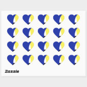 Abstracte Art Blue Yellow Hart Sticker (Vel)