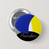 Abstracte Art Blue Yellow Ronde Button 5,7 Cm (Voorkant /achterkant)