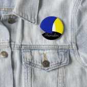 Abstracte Art Blue Yellow Ronde Button 5,7 Cm (In situ)