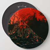 abstracte Art Button "Swamp Fire #3" (Voorkant /achterkant)