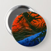 abstracte Art Button "Swamp Fire 6" (Voorkant /achterkant)