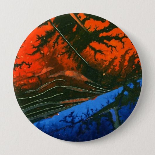 abstracte Art Button "Swamp Fire 6" (Voorkant)