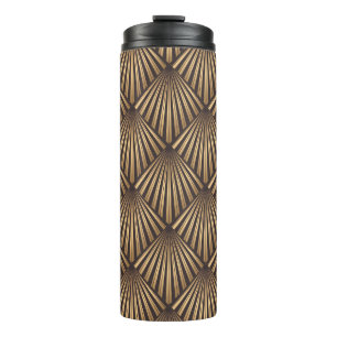 Abstracte art deco: gouden elegantie. thermosbeker