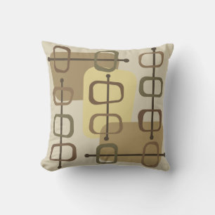abstracte Art Hollow Rocks Beige uit de jaren 1950 Kussen