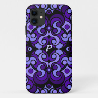 Abstracte Art iPad-draagtas in Paars iPhone 11 Hoesje