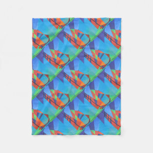 Abstracte art junk boat tegen Deep Blue Sky Fleece Deken