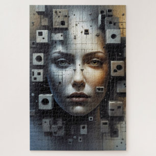 Abstracte Art Matrix Meisje puzzel Legpuzzel