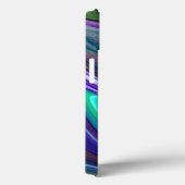 Abstracte Art Paars N Blauwgroen lederen draagtas  Case-Mate iPhone Case (Achterkant / Rechts)