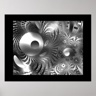 Abstracte Art Poster Silver Space