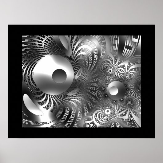 Abstracte Art Poster Silver Space (Voorkant)