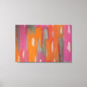 Abstracte Art Print in roze, Sinaasappel en grijs (Voorkant)