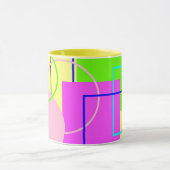 Abstracte Art Retro Style Bright Mok Cup (Midden)