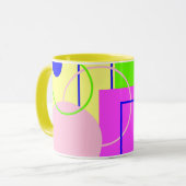 Abstracte Art Retro Style Bright Mok Cup (Voorkant links)