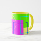Abstracte Art Retro Style Bright Mok Cup (Voorkant rechts)
