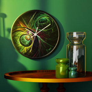Abstracte art-ronde voor ogen tot oog grote klok