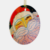Abstracte Art Santa Claus Keramisch Ornament (Rechts)