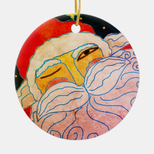 Abstracte Art Santa Claus Keramisch Ornament (Voorkant)