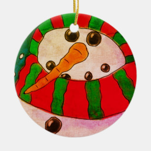 Abstracte Art Snowman Keramisch Ornament
