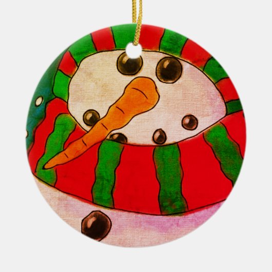 Abstracte Art Snowman Keramisch Ornament (Voorkant)