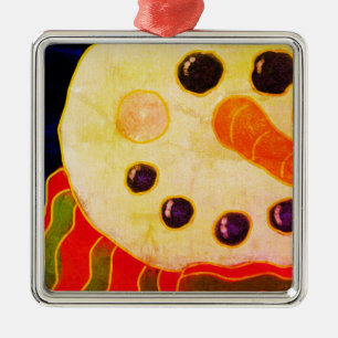 Abstracte Art Snowman Metalen Ornament