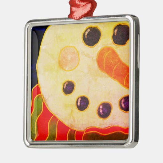 Abstracte Art Snowman Metalen Ornament (Links)