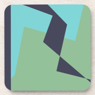 Abstracte Art Turquoise Blue Green Bier Onderzetter