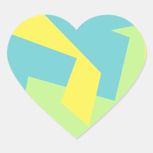 Abstracte Art Turquoise Blue Green Hart Sticker