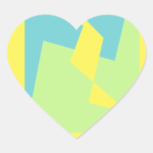 Abstracte Art Turquoise Blue Green Hart Sticker