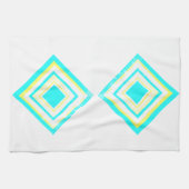 Abstracte Art Turquoise Green Blue Theedoek (Horizontaal)