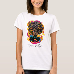 Abstracte artiest Afro Woman T-shirt