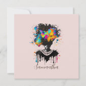 Abstracte artiest Afro Woman | Zwart-wit (Voorkant)