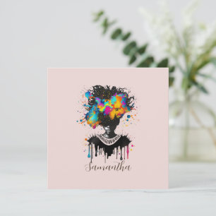 Abstracte artiest Afro Woman   Zwart-wit