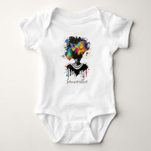 Abstracte artiest Afro Woman Zwart-wit Romper