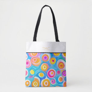 Abstracte artistieke cirkels Heldere kleuren - Aan Draagtas