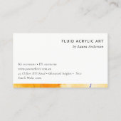 Abstracte Artistieke Geel Blauw Waterverf Art Logo Visitekaartje (Achterkant)