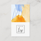 Abstracte Artistieke Geel Blauw Waterverf Art Logo Visitekaartje (Voorkant)