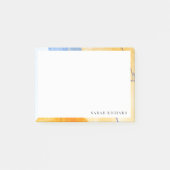 Abstracte Artistieke Geel Blauw Waterverf Kunst Post-it® Notes (Voorkant)