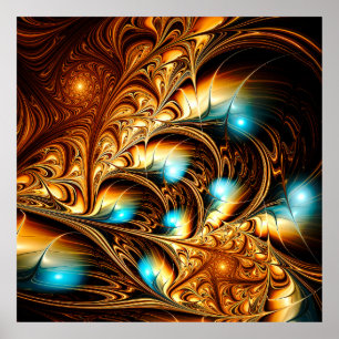 Abstracte artistieke gouden lichtachtergrond. Fine Poster