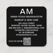 ~* Abstracte Artsy BOLD GLITTER Foto Logo QR Vierkante Visitekaartje (Achterkant)