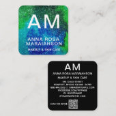 ~* Abstracte Artsy BOLD GLITTER Foto Logo QR Vierkante Visitekaartje (Voorkant / Achterkant)