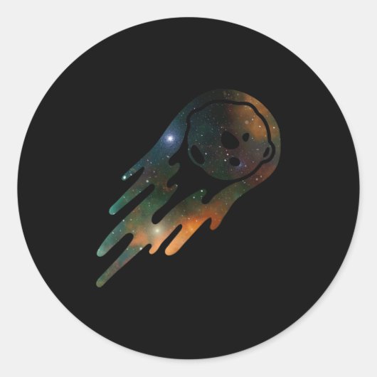 Abstracte Asteroïde Comet Ronde Sticker (Voorkant)
