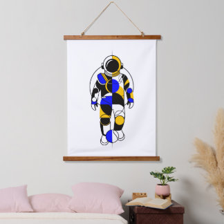 Abstracte Astronaut Hangend Wandkleed