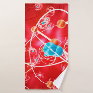 Abstracte atoomachtergrond, chemisch model van mol badhanddoek