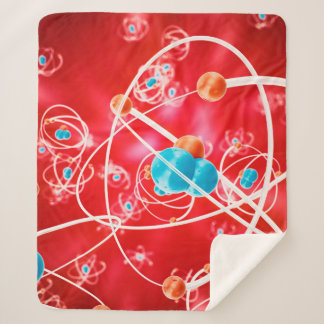 Abstracte atoomachtergrond, chemisch model van mol sherpa deken