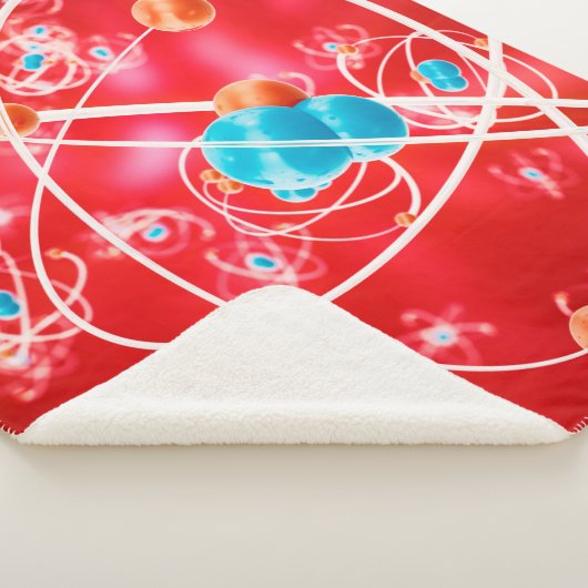 Abstracte atoomachtergrond, chemisch model van mol sherpa deken (3/4)