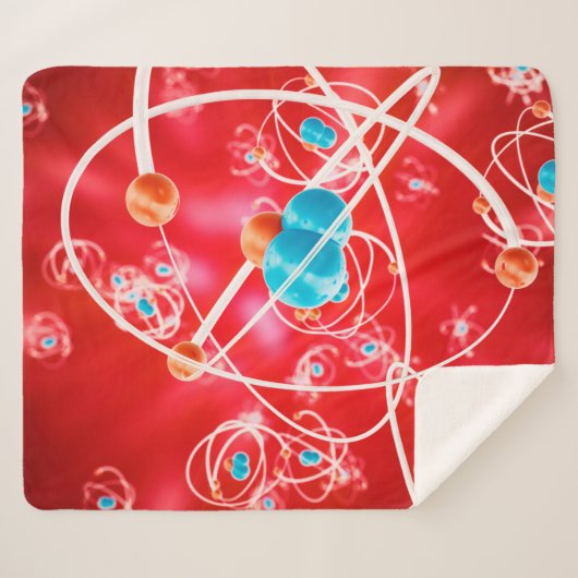 Abstracte atoomachtergrond, chemisch model van mol sherpa deken (Voorkant (horizontaal))