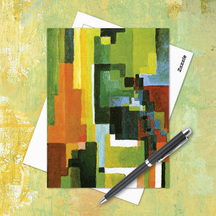 Abstracte August Macke met gekleurde formulieren Briefkaart