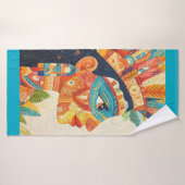 Abstracte Aztec Princess Beach Handdoek (Badhanddoek)