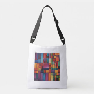 Abstracte bakstenen crossbody tas