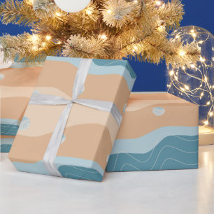 Abstracte balkkanaal met golflengte blauw zand cadeaupapier